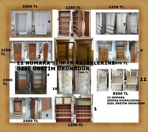 GARDIROP-BİLGİSAYAR MASASI-KİTAPLIK-AYAKKABILIK-GÜMÜŞLÜK-KİLER DOLAP-BANYO DOLABI VS DETAYLARI OKUYUNUZ