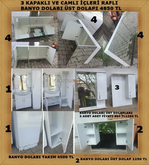 Banyo dolabı ve banyo dolabı üst dolapları detayları okuyunuz