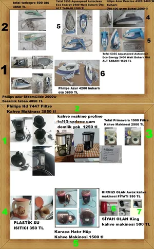 ÜTÜLER VE KAHVE MAKİNELERİ DETAYLAR AÇIKLAMA KISMINDADIR